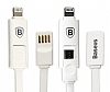 Baseus Lightning & Micro USB Beyaz Data Kablosu 20cm - Resim 3