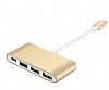 Baseus Sharp USB Type-C + 3 USB HUB Dntrc Adaptr - Resim 1