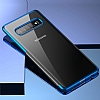 Baseus Shining Samsung Galaxy S10 Mavi Kenarl Silikon Klf - Resim: 4