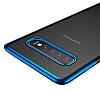 Baseus Shining Samsung Galaxy S10 Mavi Kenarl Silikon Klf - Resim: 1