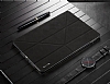 Baseus Simplism Y-Type iPad 9.7 Standl Siyah Deri Klf - Resim 1