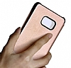 Baseus Sunie Samsung Galaxy Note FE Pencereli Kapakl Silver Deri Klf - Resim 7