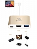 Baseus USB Type-C HDMI + USB HUB Gold Adaptr - Resim 3
