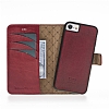 Bouletta Magic Wallet iPhone 7 / 8 V4EF Krmz Gerek Deri Klf - Resim 3