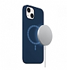Buff Rubber Fit iPhone 13 MagSafe zellikli Navy Blue Silikon Klf - Resim: 2