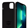 Buff Rubber Fit iPhone 13 Mini Siyah Silikon Klf - Resim: 2