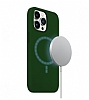 Buff Rubber Fit iPhone 13 Pro MagSafe zellikli Dark Green Silikon Klf - Resim: 2