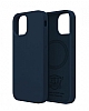 Buff Rubber Fit iPhone 13 Pro MagSafe zellikli Navy Blue Silikon Klf - Resim 1