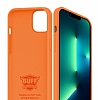 Buff Rubber Fit iPhone 13 Pro Max Light Orange Silikon Klf - Resim: 2