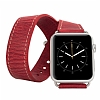 Bouletta Apple Watch ift Tur Antique Red Gerek Deri Kordon (42 mm) - Resim 4