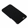 Burkley Exotic Snap-On iPhone 6 / 6S Gerek Deri Siyah Rubber Klf - Resim: 4