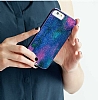 Case Mate Glam iPhone 6 / 6S Silikon Kenarl Simli Mor Rubber Klf - Resim 3