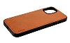Coblue iPhone 13 Pro Max Silikon Kenarl Kahverengi Deri Klf - Resim: 1