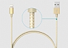 Eiroo Lightning USB Dayankl Halat Gold Data Kablosu 1,50m - Resim 1