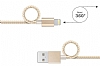 Eiroo Lightning USB Dayankl Halat Silver Data Kablosu 1,50m - Resim 2