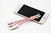 Eiroo Lightning & Micro USB Anahtarlk Dark Silver Ksa Data Kablosu 15cm - Resim 1
