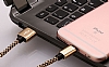 Cortrea Lightning USB Dayankl Halat Ksa Siyah Data Kablosu 22cm - Resim 1