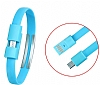 Cortrea Micro USB Bileklik Mavi Ksa Data Kablosu 21cm - Resim 1