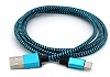 Cortrea Micro USB Dayankl Halat Mavi Data Kablosu 1,20m - Resim 3