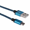 Cortrea Micro USB Dayankl Halat Mavi Data Kablosu 1,20m - Resim 2