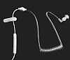 Cortrea Spiral Kablolu Tekli Şeffaf Beyaz Mikrofonlu Ajan Kulaklık - Resim: 5