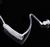 Cortrea Spiral Kablolu Tekli Şeffaf Beyaz Mikrofonlu Ajan Kulaklık - Resim: 3
