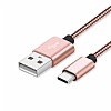 Eiroo USB Type-C Rose Gold Metal Data Kablosu 1m - Resim 1