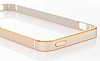 COTEetCI iPhone SE / 5 / 5S Gold izgili Metal Round Bumper Dark Silver Klf - Resim: 2