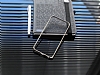 COTEetCI iPhone 6 / 6S Gold izgili Metal Round Bumper Dark Silver Klf - Resim 2