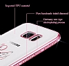 Dafoni Crystal Dream Samsung Galaxy Note 5 Tal Ay Yldz Gold Kenarl Silikon Klf - Resim 1