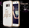 Dafoni Crystal Dream Samsung Galaxy Note 5 Tal Ay Yldz Gold Kenarl Silikon Klf - Resim 3
