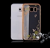 Dafoni Crystal Dream Samsung Galaxy S6 Tal Rose Gold effaf Silikon Klf - Resim 2