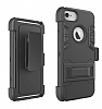 Dafoni Extra Defence iPhone 7 / 8 Kemer Klipsli Gri Ultra Koruma Klf - Resim 4