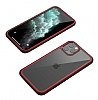 Dafoni Extra iPhone 11 Pro Max 360 Derece Koruma Cam Krmz Klf