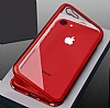 Dafoni Glass Guard iPhone 7 / 8 Metal Kenarl Cam Krmz Klf - Resim 1