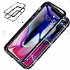 Dafoni Glass Guard iPhone X / XS Metal Kenarl Cam Silver Klf - Resim 5