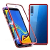 Dafoni Glass Guard Samsung Galaxy A9 2018 Metal Kenarl Cam Krmz Klf