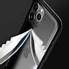 Dafoni Glass Shield iPhone 11 Krmz-Siyah Silikon Kenarl Cam Klf - Resim: 4