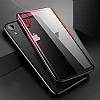 Dafoni Glass Shield iPhone XR Krmz-Siyah Silikon Kenarl Cam Klf - Resim: 1