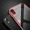 Dafoni Glass Shield iPhone XR Krmz-Siyah Silikon Kenarl Cam Klf - Resim: 7
