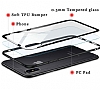 Dafoni Glass Shield iPhone XR Silikon Kenarl Cam Siyah Klf - Resim: 2