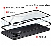 Dafoni Glass Shield iPhone XS Max Silikon Kenarl Cam Siyah Klf - Resim 4