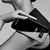 Dafoni Glass Shield Samsung Galaxy Note 8 Silikon Kenarl Cam Lacivert Klf - Resim 1
