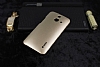 Dafoni HTC One E8 Metallic Thin Gold Rubber Klf - Resim 1