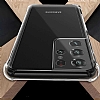 Dafoni Hummer Samsung Galaxy S21 Ultra Sper Koruma Silikon Kenarl effaf Klf - Resim: 2