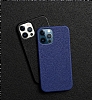 Dafoni iPhone 13 Pro Mavi Deri Rubber Kılıf - Resim: 1