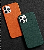 Dafoni iPhone 13 Pro Max Sarı Deri Rubber Kılıf - Resim: 2