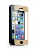 Dafoni iPhone SE / 5 / 5S / 5C n + Arka Tempered Glass Premium Gold Cam Ekran Koruyucu - Resim 9