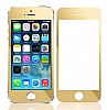 Dafoni iPhone SE / 5 / 5S Tempered Glass Ayna Gold Cam Ekran Koruyucu - Resim 1