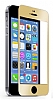 Dafoni iPhone SE / 5 / 5S Metal Kenarl Tempered Glass Premium Gold Cam Ekran Koruyucu - Resim 1